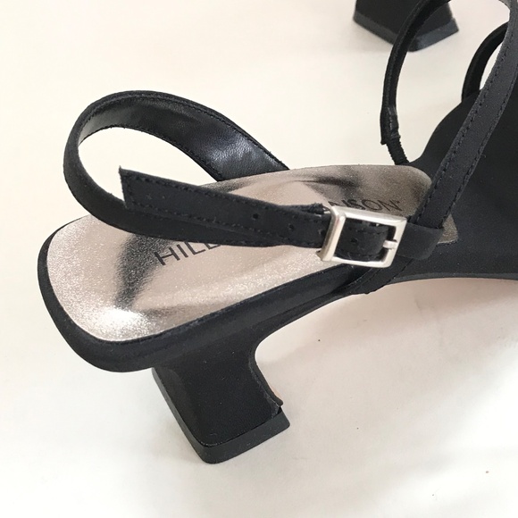 HILLARD & HANSON Kitten Heel Sandals Black Heels Women’s Size 6.5 - Picture 4 of 16